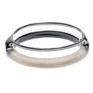 Double Band Lucite Warm Grey Bracelet